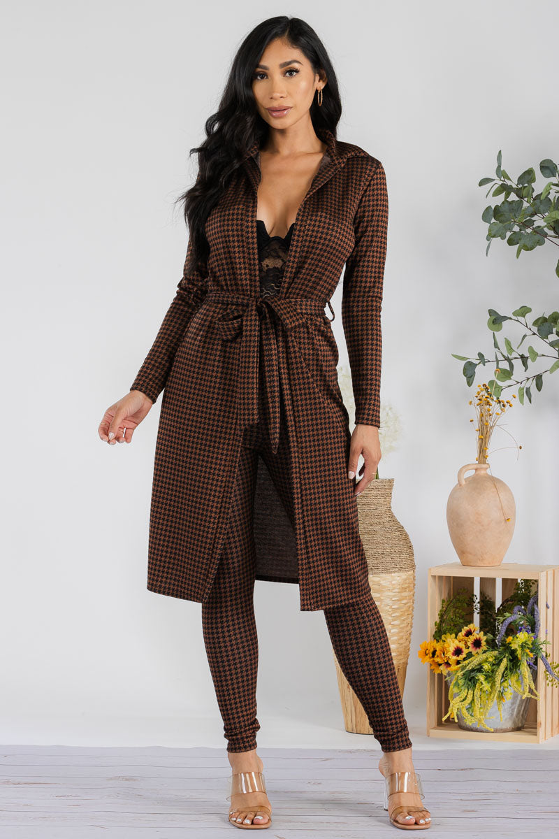 HH577R-HOUNDSTOOTH - 2 PC PANT SET