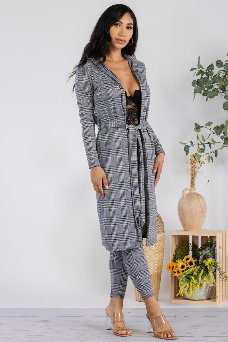 HH577R-PLAID - 2 PC PANT SET