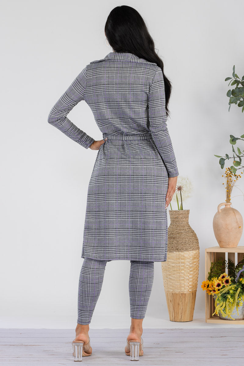 HH577R-PLAID - 2 PC PANT SET