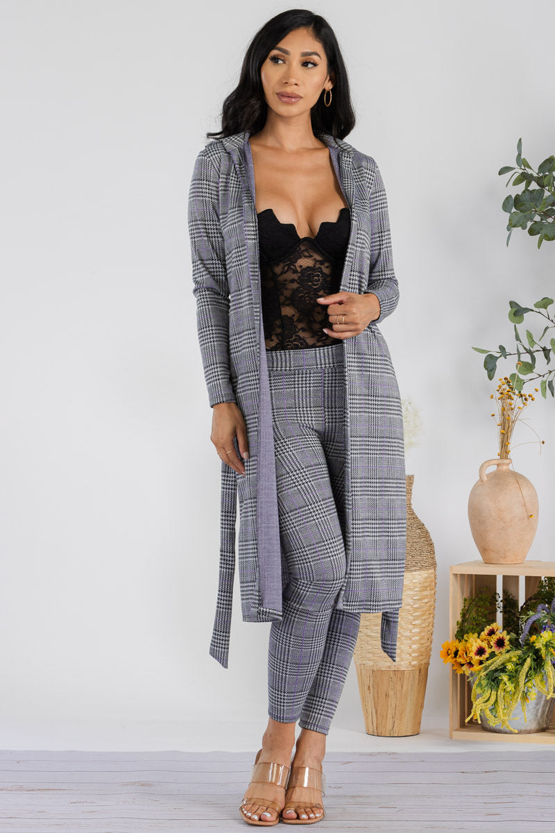 HH577R-PLAID - 2 PC PANT SET