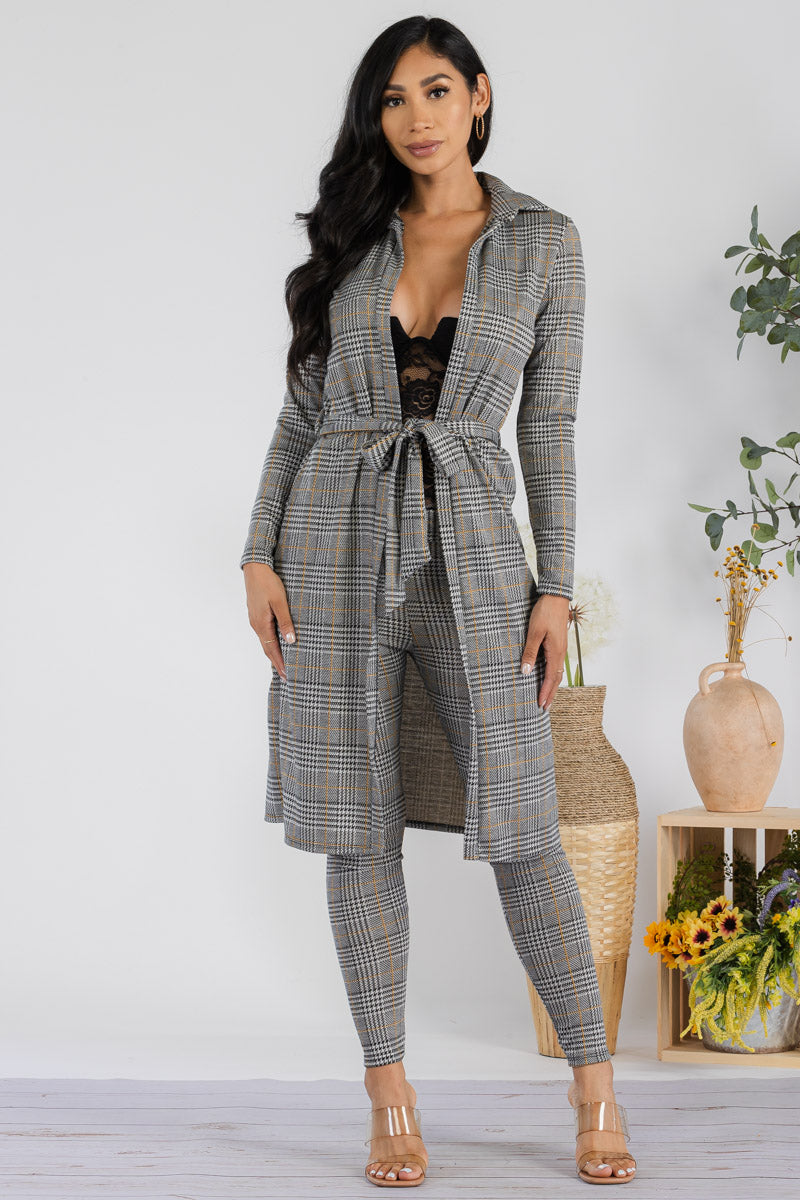 HH577R-PLAID - 2 PC PANT SET