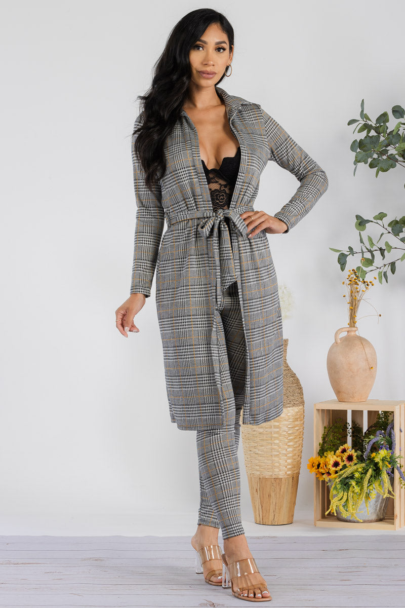 HH577R-PLAID - 2 PC PANT SET