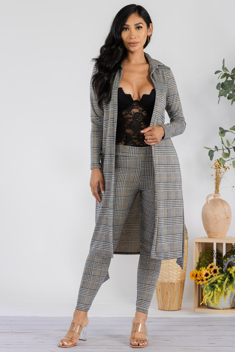 HH577R-PLAID - 2 PC PANT SET