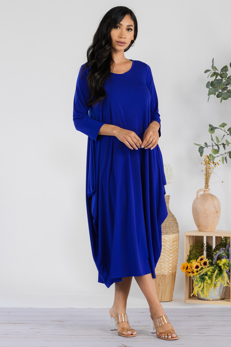 SAN151R-SOLID - HAREM MIDI DRESS