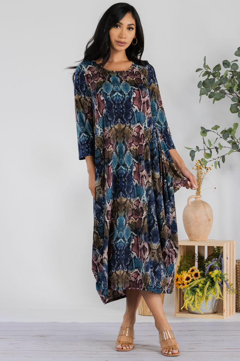 SAN151R-SNAKE - HAREM MIDI DRESS