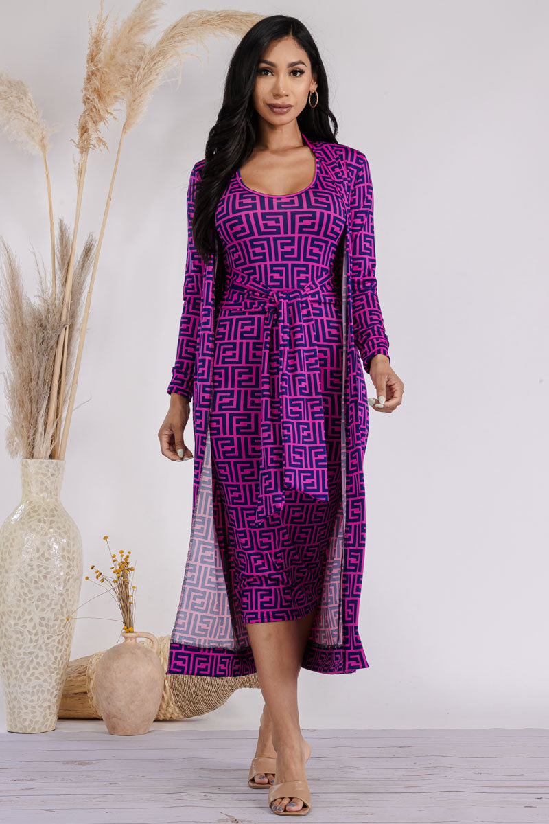HH657X-ZUCCA - 2PC CARDIGAN AND DRESS SET