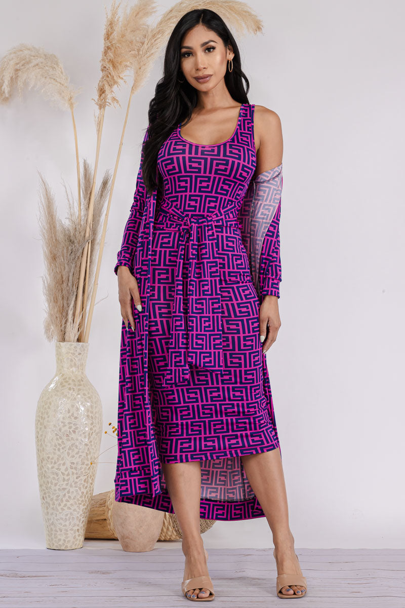 HH657X-ZUCCA - 2PC CARDIGAN AND DRESS SET