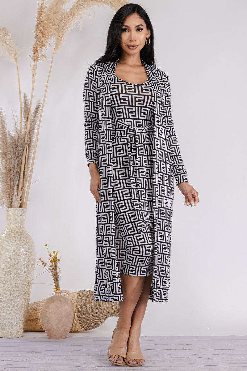 HH657R-ZUCCA - 2PC CARDIGAN AND DRESS SET