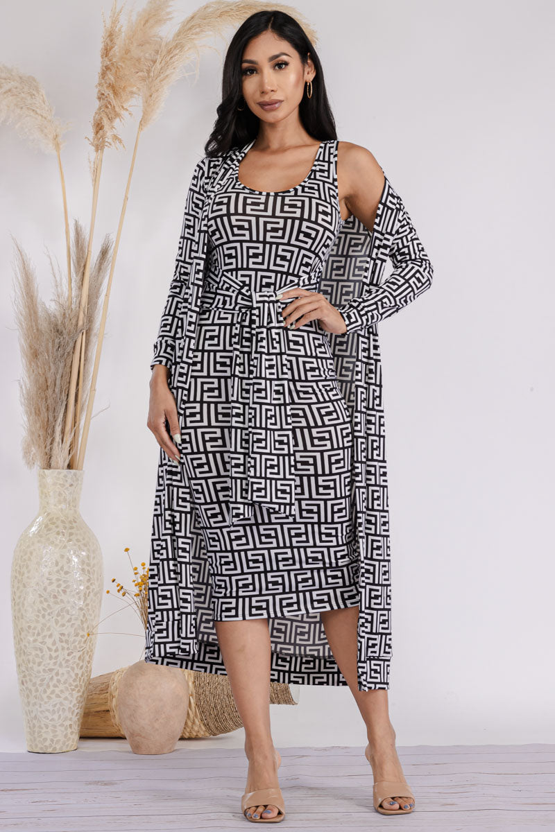 HH657R-ZUCCA - 2PC CARDIGAN AND DRESS SET