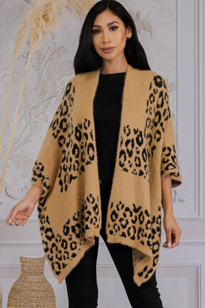 MS0183 - LEOPARD PRINT FUZZY RUANA