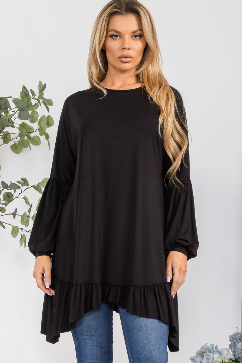 HH428R-SOLID - Long Sleeve Tunic