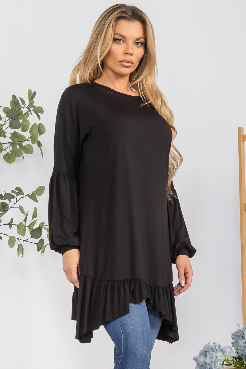 HH428R-SOLID - Long Sleeve Tunic