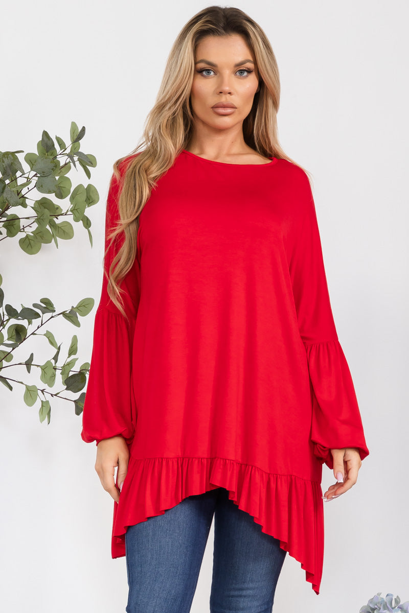 HH428R-SOLID - Long Sleeve Tunic