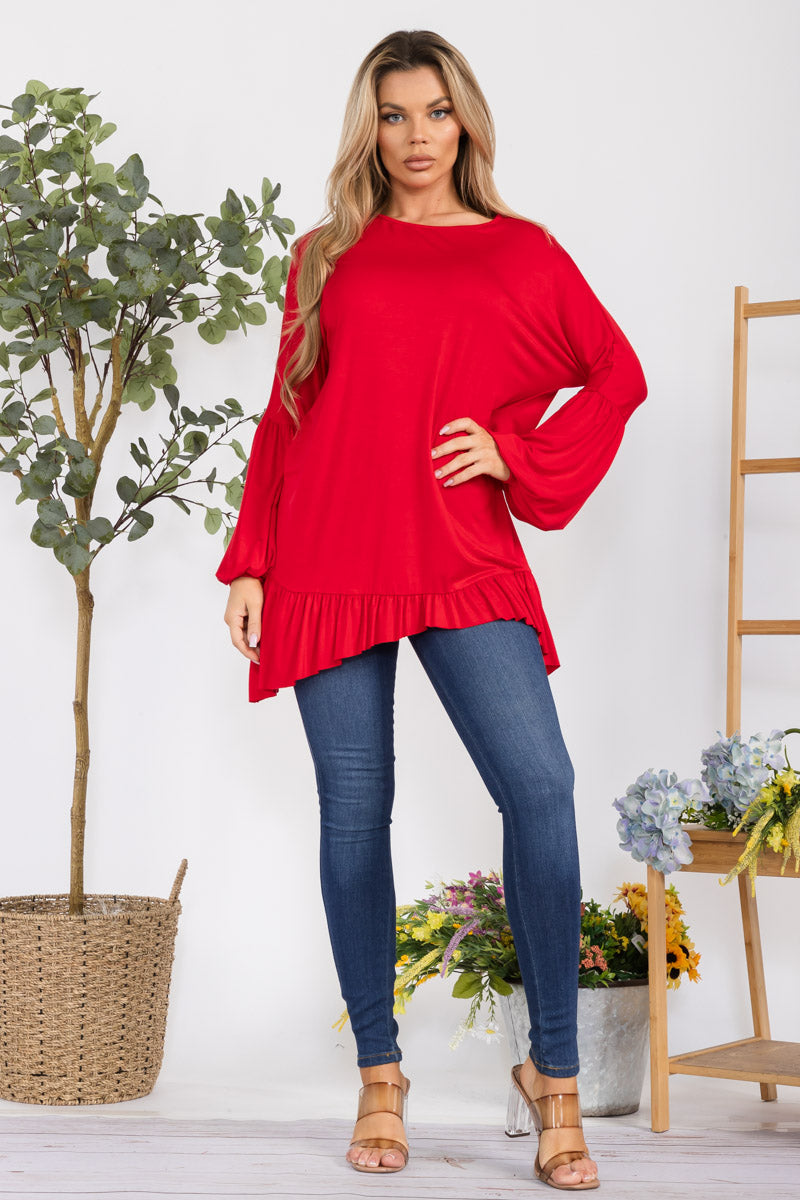 HH428R-SOLID - Long Sleeve Tunic