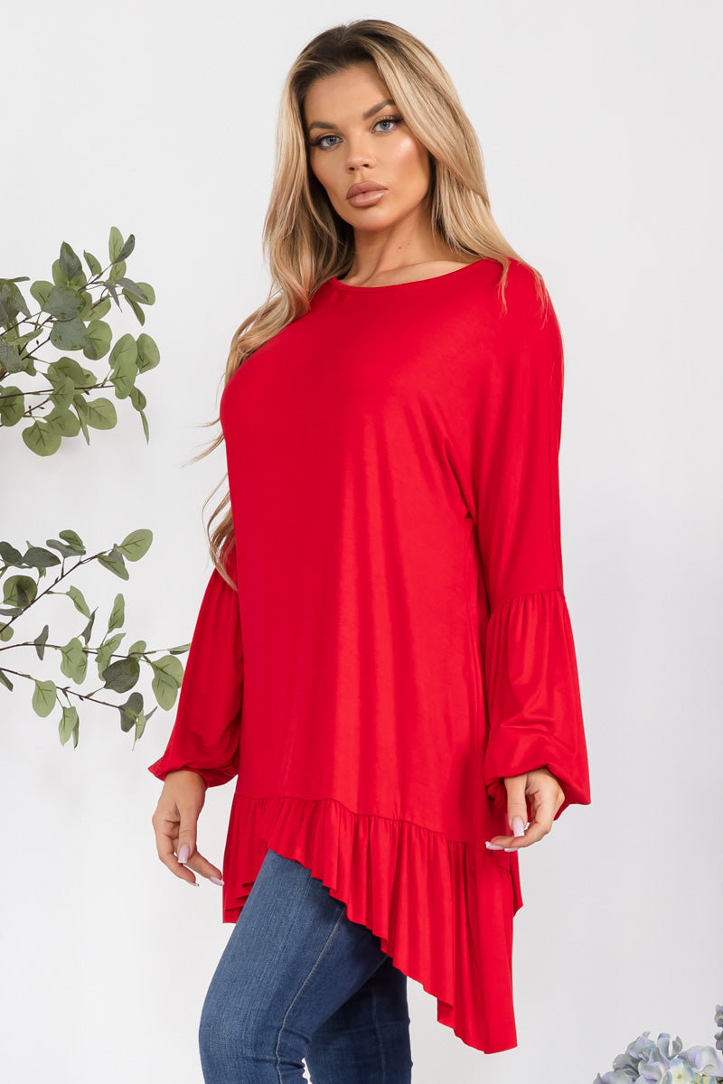 HH428R-SOLID - Long Sleeve Tunic