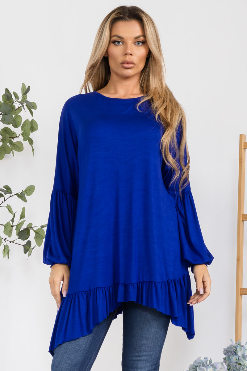 HH428R-SOLID - Long Sleeve Tunic