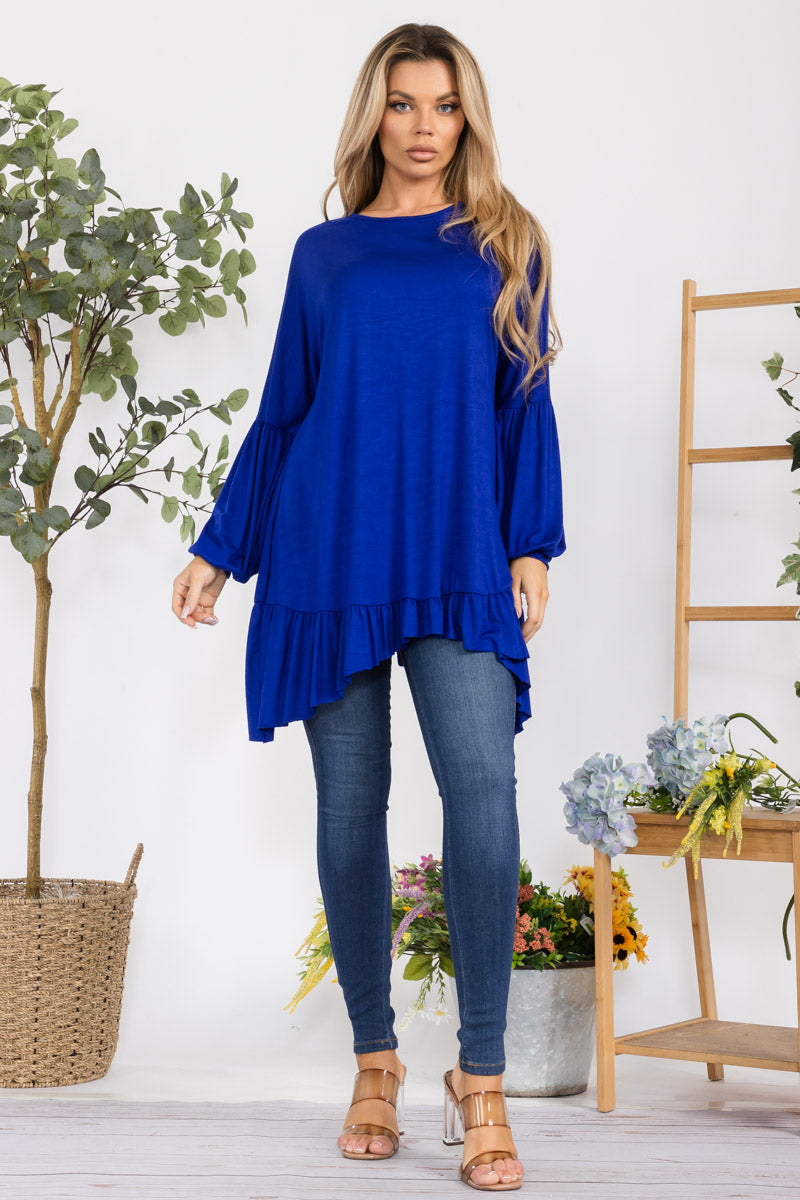 HH428R-SOLID - Long Sleeve Tunic