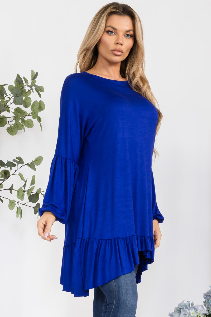 HH428R-SOLID - Long Sleeve Tunic