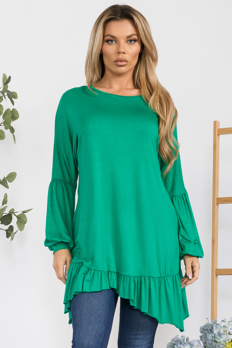 HH428R-SOLID - Long Sleeve Tunic