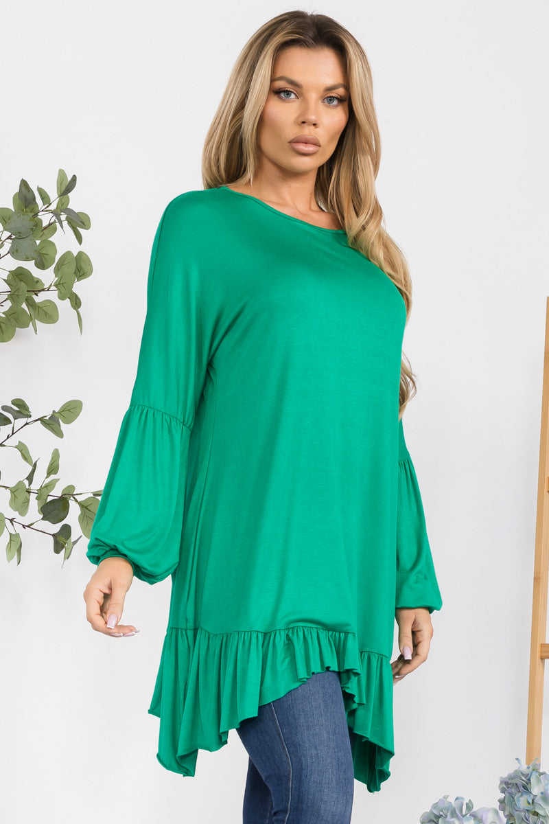 HH428R-SOLID - Long Sleeve Tunic