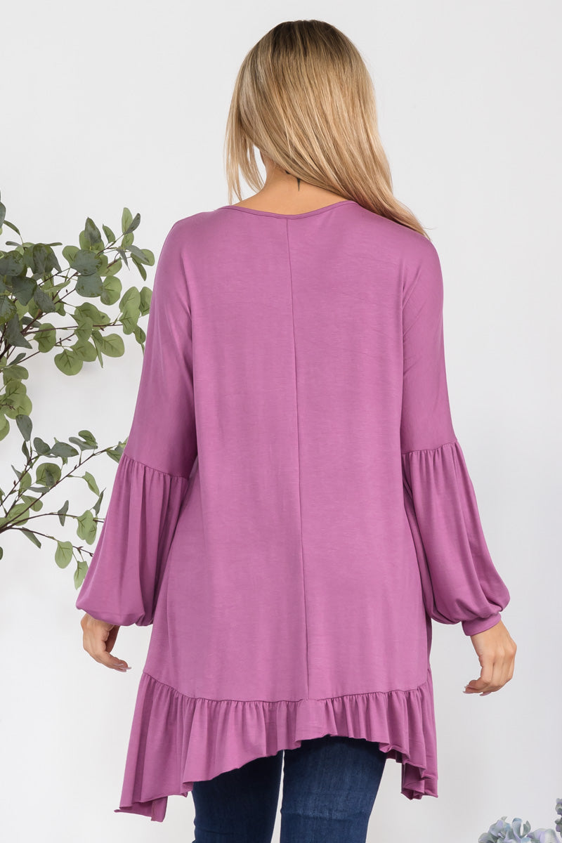 HH428R-SOLID - Long Sleeve Tunic