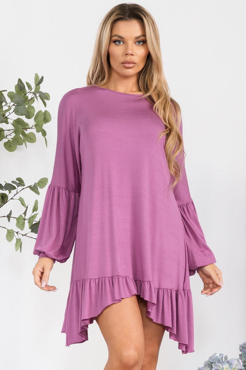 HH428X-SOLID - Long Sleeve Tunic