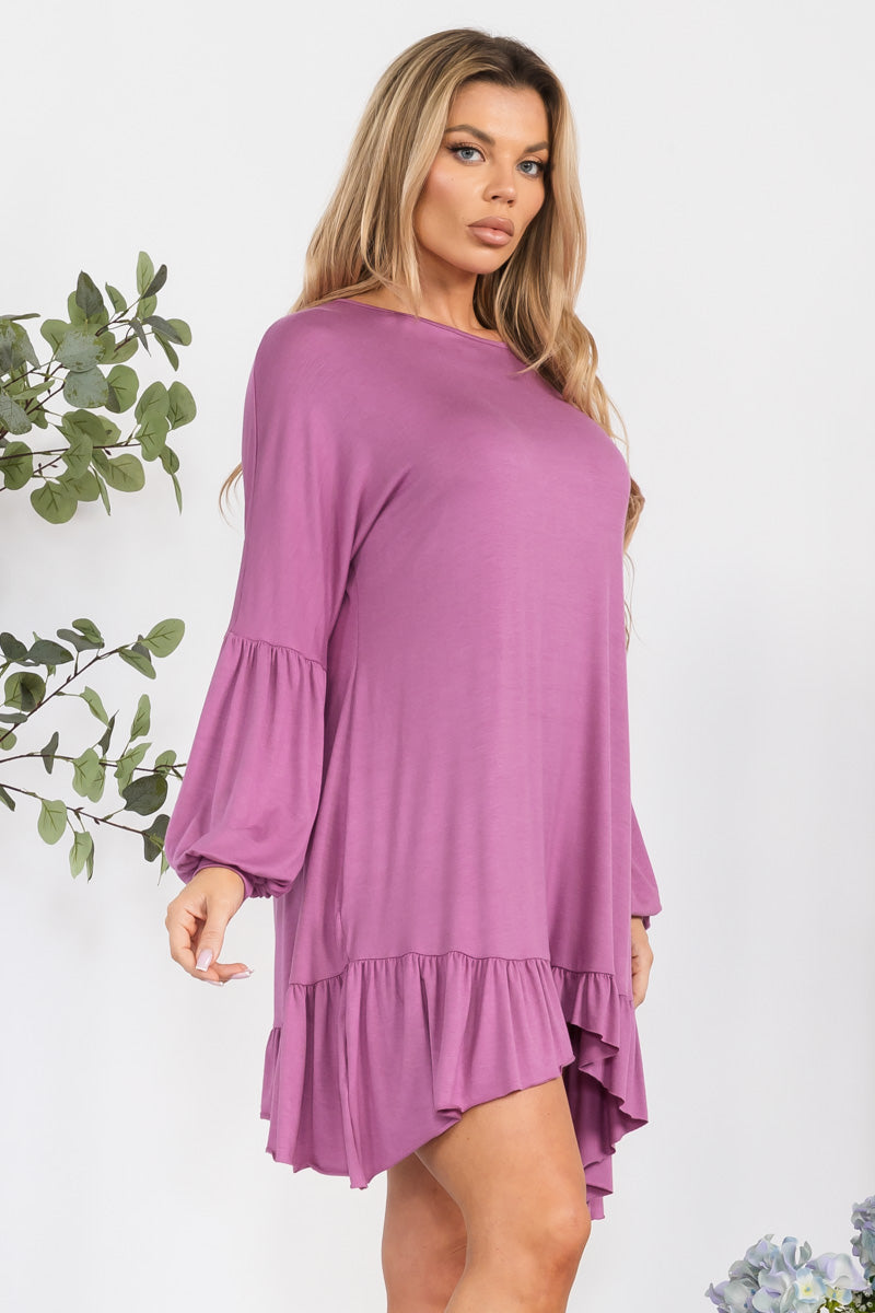 HH428X-SOLID - Long Sleeve Tunic