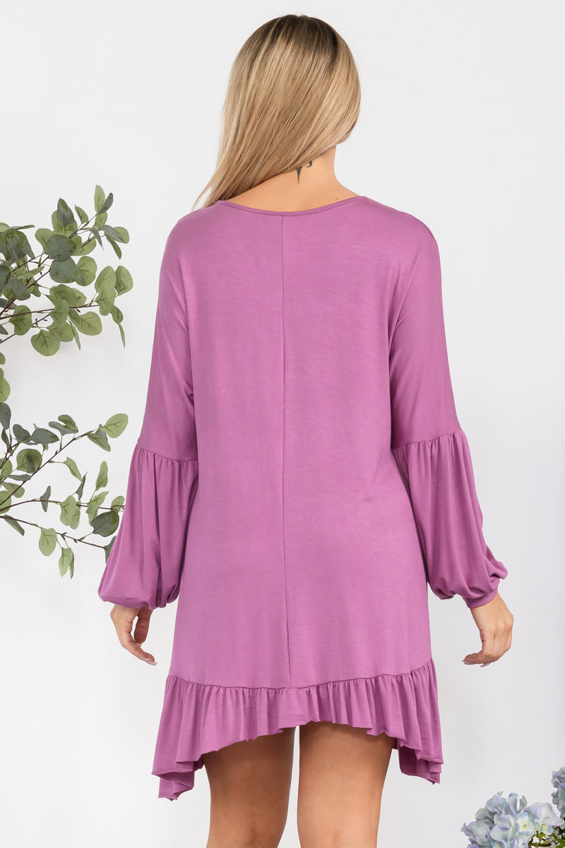 HH428X-SOLID - Long Sleeve Tunic