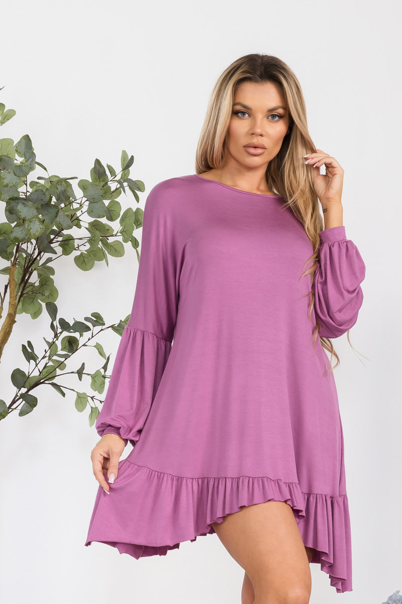 HH428X-SOLID - Long Sleeve Tunic