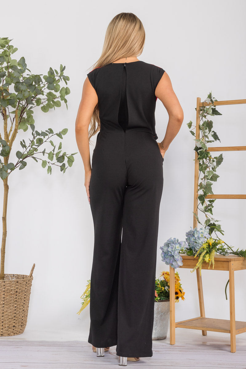 HH751X-S - COLOR BLOCK JUMPSUIT