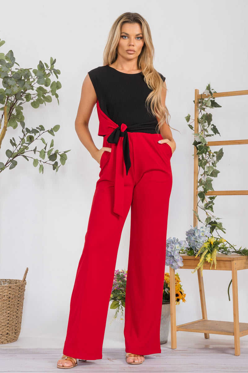 HH751X-S - COLOR BLOCK JUMPSUIT