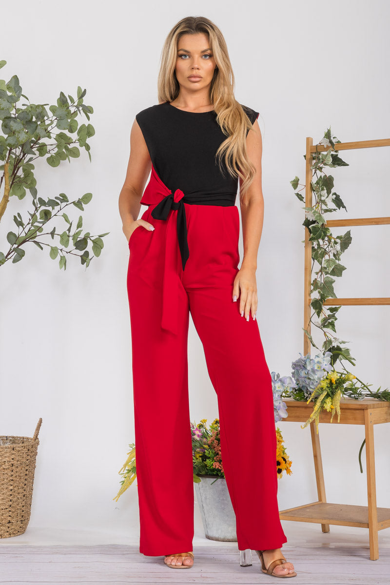 HH751X-S - COLOR BLOCK JUMPSUIT