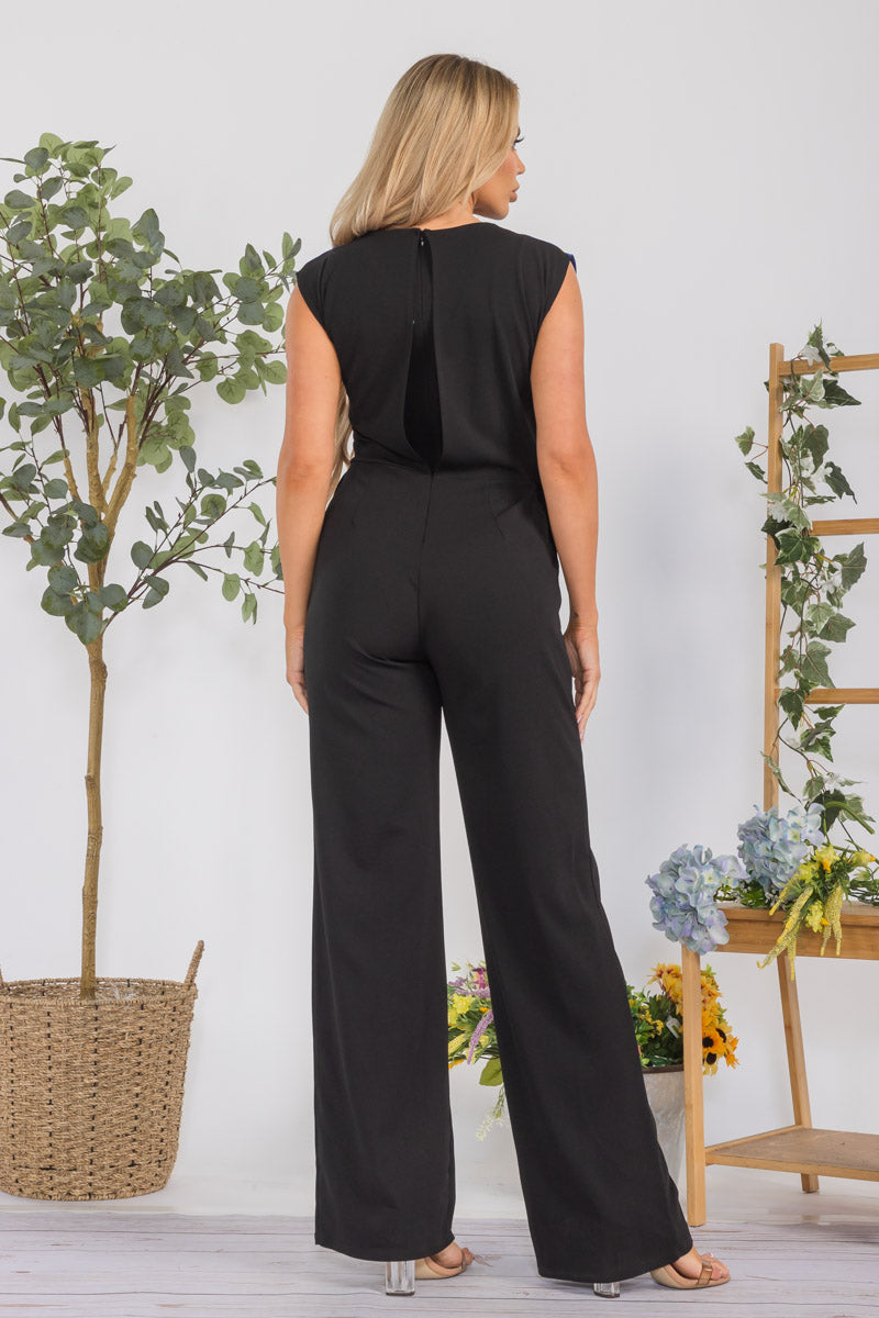 HH751X-S - COLOR BLOCK JUMPSUIT