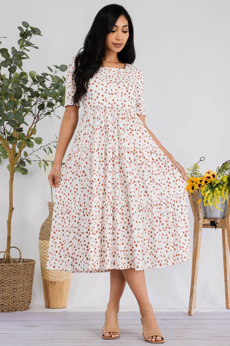 JR778X-COFFEEBEAN - Drop Waist Midi Dress