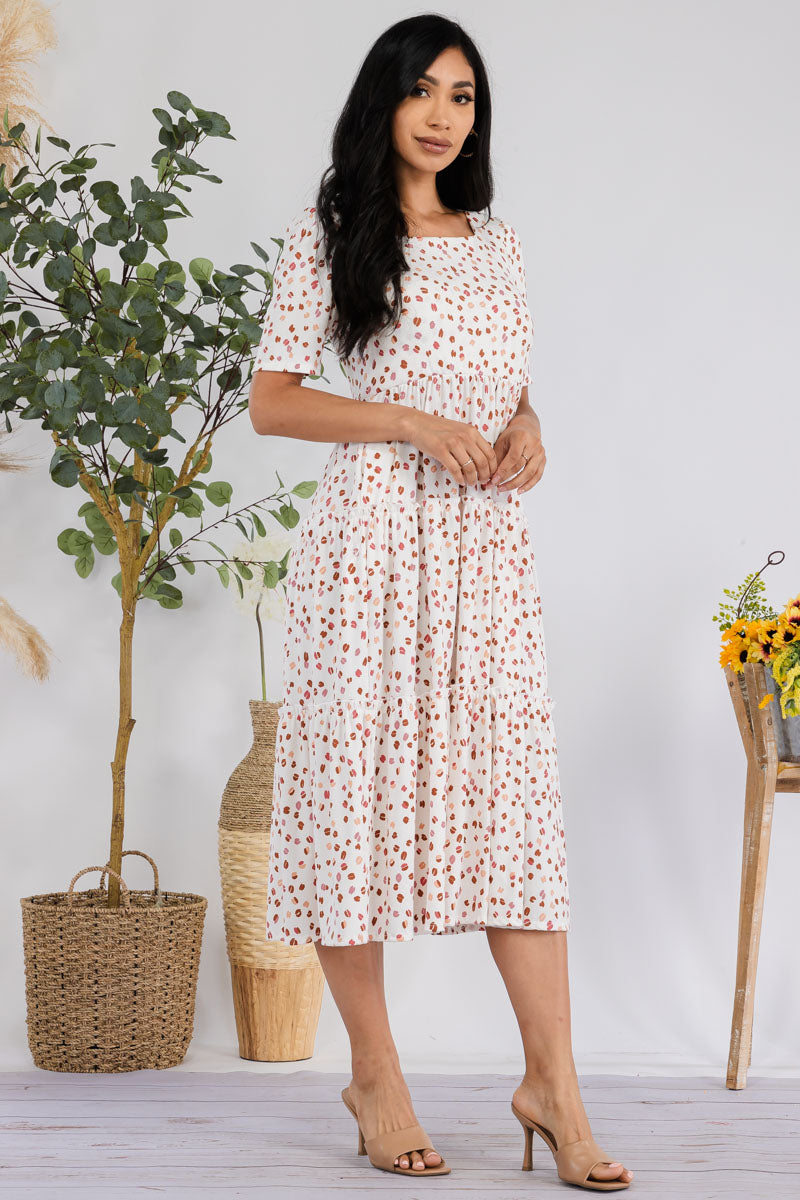 JR778X-COFFEEBEAN - Drop Waist Midi Dress