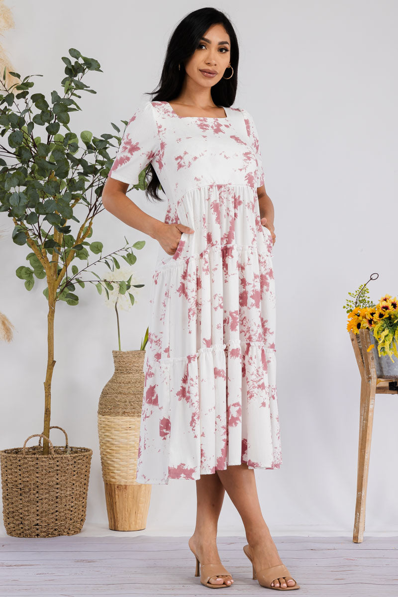 JR778R-PAINT - Drop Waist Midi Dress