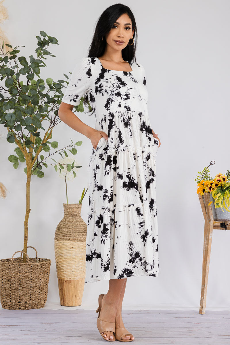 JR778R-PAINT - Drop Waist Midi Dress