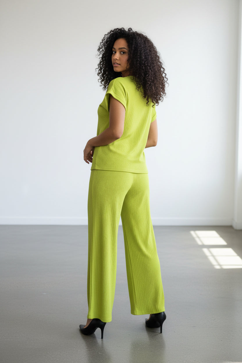 S25651-R Ribbed Relaxed Two Piece Set