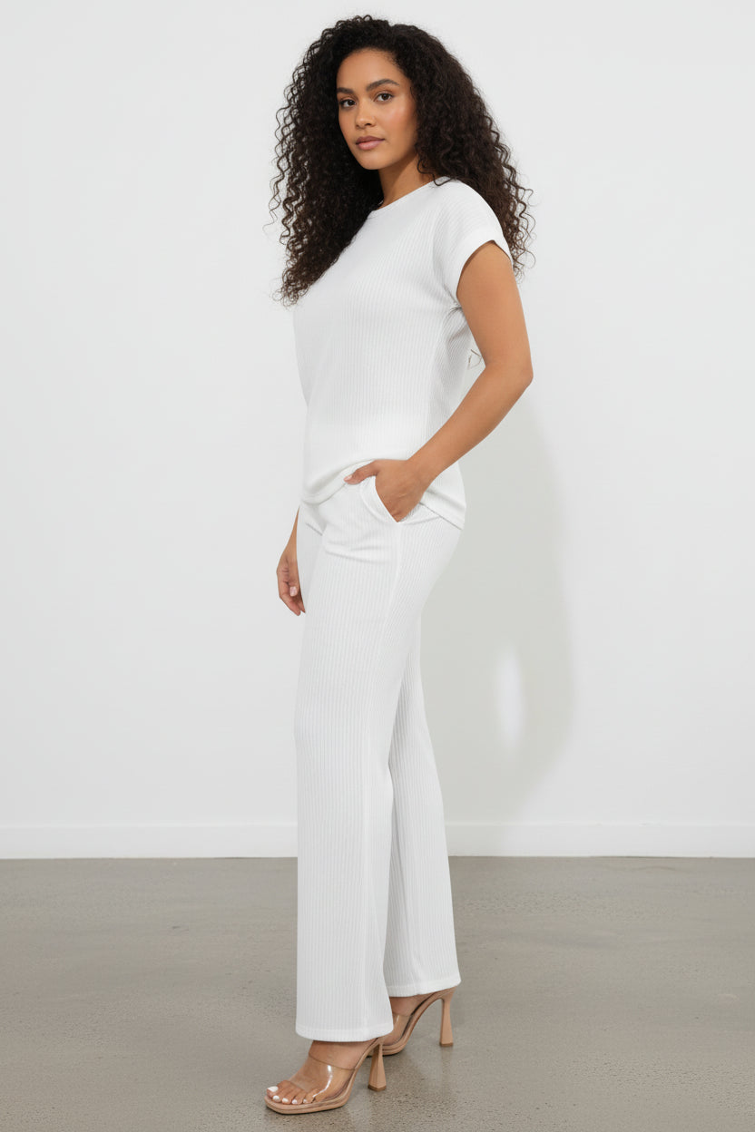 S25651-R Ribbed Relaxed Two Piece Set